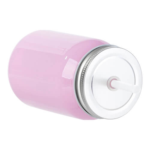 Tazza in vetro 450 ml Mason Jar Full Color senza manico per sublimazione - viola