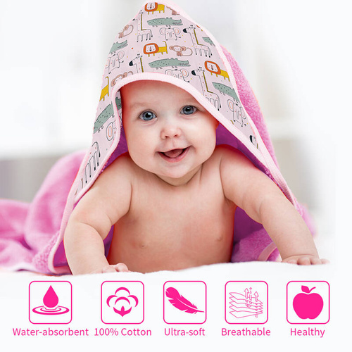 Set di 2 asciugamani con cappuccio per bambini da stampare