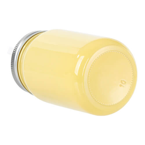 Tazza in vetro 450 ml Mason Jar Full Color senza manico per sublimazione - giallo