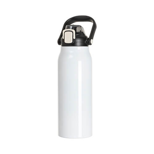 Bottiglia da viaggio da 1700 ml in acciaio inox con manico - bianco