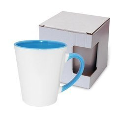 Tazza Latte piccolo FUNNY celeste con la scatola KAR3 Sublimazione Termostampa