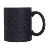 Tazza magica 330 ml nera, opaca con glitter per sublimazione con una scatola di cartone