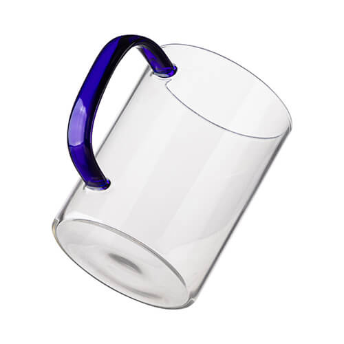 Vetro da 450 ml con manico blu navy per sublimazione