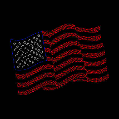 Foglio con zirconi per trasferimento termico - Bandiera degli Stati Uniti