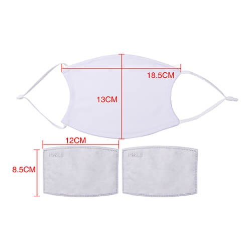 Maschera grande per viso per sublimazione con filtro