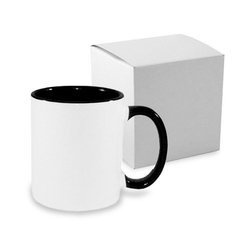Tazza 330 ml FUNNY nero con la scatola Sublimazione Termostampa