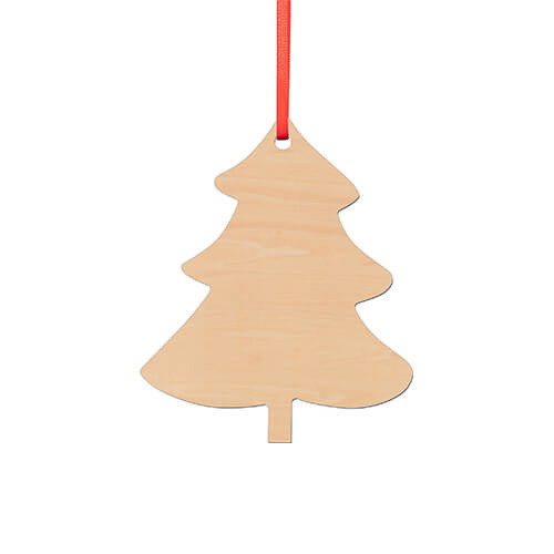 Ciondolo albero di Natale in legno per sublimazione - un albero