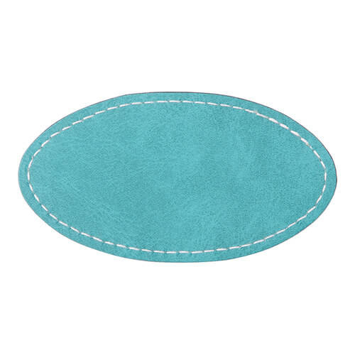 Targhetta ovale in pelle 8,2 x 4,4 cm per sublimazione - verde