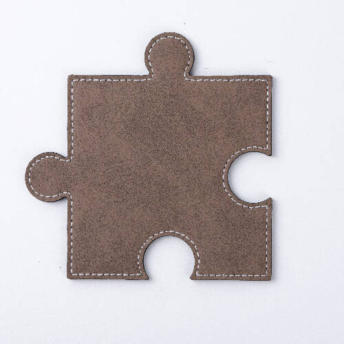 Sottobicchiere in pelle a forma di puzzle per sublimazione - grigio