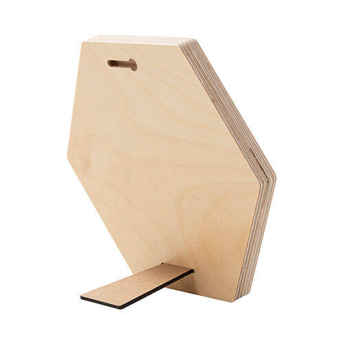 Portafoto esagonale in compensato per sublimazione - 17,8 x 20,3 cm