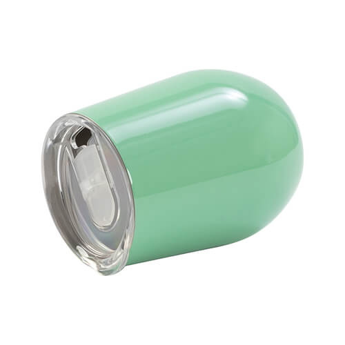 Tazza per vin brulè da 360 ml per sublimazione - verde chiaro con un foro per bere chiuso