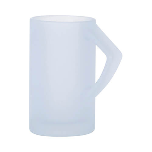 Mug in vetro satinato da 400 ml con manico triangolare per sublimazione
