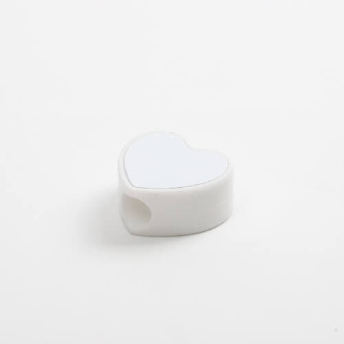 Copri cannuccia in silicone Ø 0,8/1 cm per sublimazione - cuore bianco