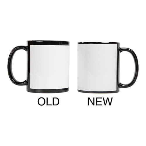Tazza nera 330 ml con cornice bianca per sublimazione