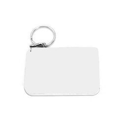 Portachiavi in Plastica Rettangolare 80 x 55 mm Bianco Sublimazione Trasferimento termico
