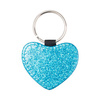 Portachiavi in pelle con glitter per sublimazione - cuore blu