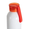 Bottiglia sportiva in alluminio bianco da 750 ml con tappo rosso e striscia sublimatica