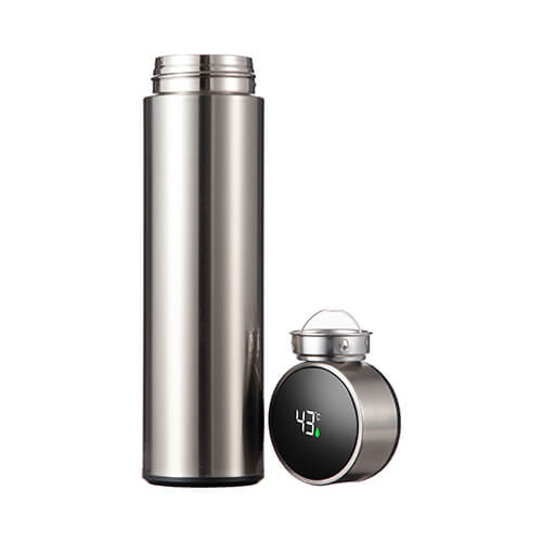 Thermos da 450 ml con indicatore di temperatura per sublimazione - argento