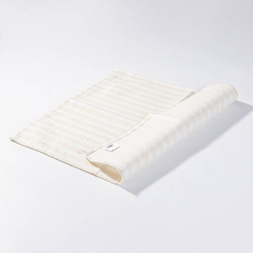 Tovaglietta in tela 45 x 40 cm crema con strisce giallo per sublimazione