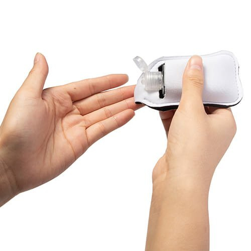 Portachiavi - supporto per una bottiglia di disinfettante per le mani per sublimazione