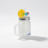Mason Jar in vetro smerigliato per sublimazione - ghiaccio artificiale e limone