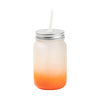 Mug Mason Jar 450 ml satinato senza manico per sublimazione - sfumatura arancia