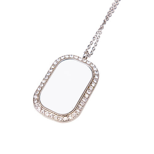 Collana di diamanti per sublimazione - rettangolare - argento