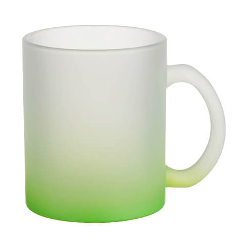 Tazza in vetro smerigliato 330 ml per sublimazione - verde sfumato