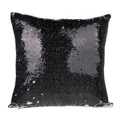 Copricuscino 40 x 40 cm con paillettes bicolore per sublimazione – nero