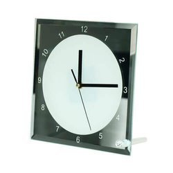 Orologio con cornice in vetro 20 x 20 cm Trasferimento termico a sublimazione