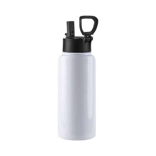 Borraccia - Bottiglia per bevande da 950 ml con manico pieghevole per sublimazione - bianco