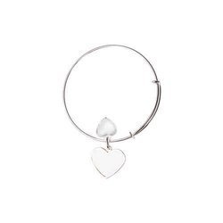 Bracciale con cuore di cristallo e pendente a cuore per stampa sublimatica  a trasferimento termico