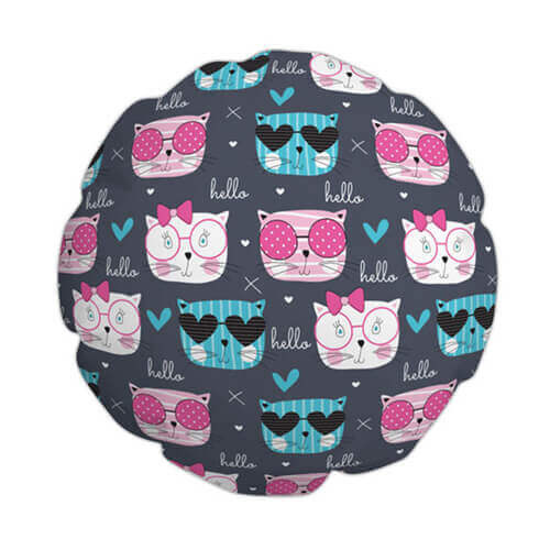 Federa in poliestere Ø 60 cm per sublimazione - Gatto e cane