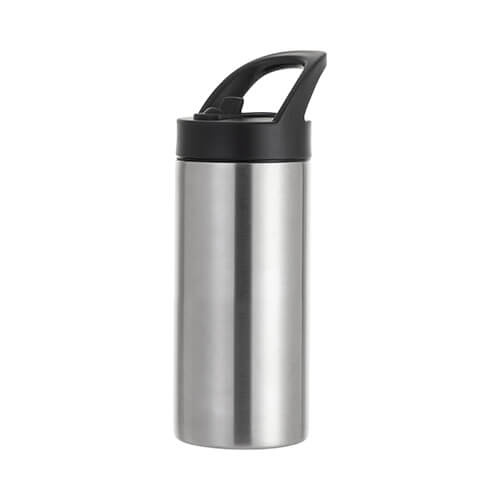 Tazza in acciaio inox da 480 ml con coperchio e cannuccia per sublimazione - argento