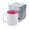 Tazza 300 ml con interno rosa, lucido con la scatola Sublimazione Termostampa