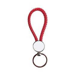 Portachiavi intrecciato cerchio per la sublimazione - rosso