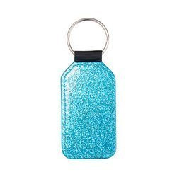 Portachiavi in ​​pelle con glitter per sublimazione - fusto blu