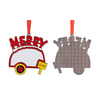 Ciondolo albero di Natale in metallo per sublimazione - camping Merry Christmas