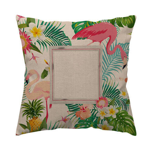Federa in tela bicolore 70 x 70 cm per sublimazione - Flamingo