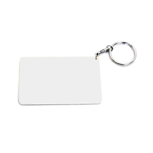 Portachiavi in Plastica Rettangolare 83 x 52 mm Bianco Sublimazione Trasferimento termico