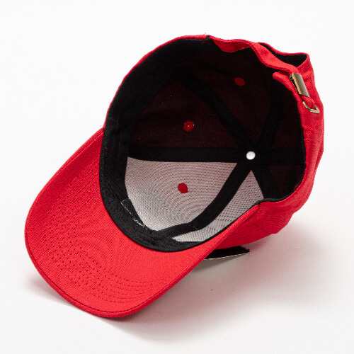 Cappello da baseball in cotone con patch rettangolare in velcro per la sublimazione - rosso
