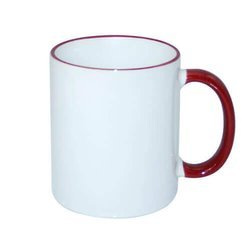 Tazza 330 ml con il manico rosso scuro Sublimazione Termostampa
