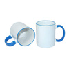 Tazza 330 ml con il manico blu Sublimazione Termostampa