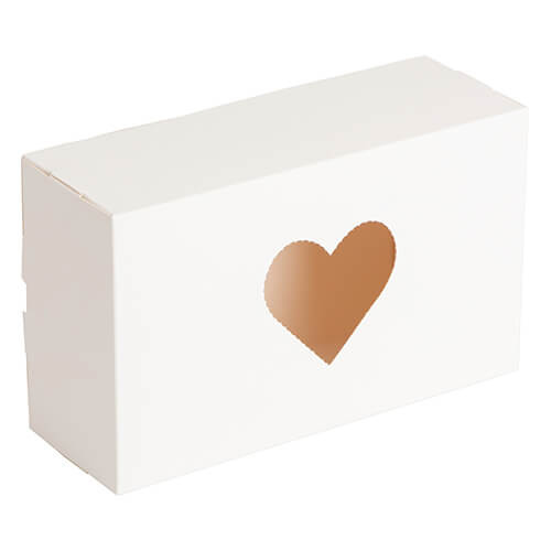 Confezione decorativa con finestra a forma di cuore per sublimazione - 12 x 20 x 7 cm