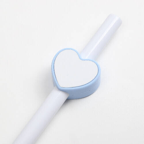 Copri cannuccia in silicone Ø 0,8/1 cm per sublimazione - cuore blu