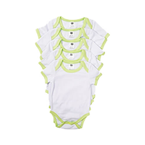 Body per bambini con maniche corte per la sublimazione - bordino verde