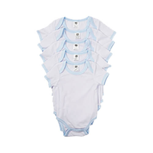 Body per bambini con maniche corte per la sublimazione - bordino blu