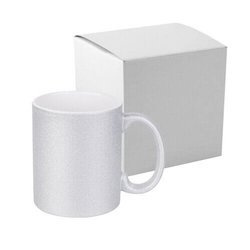 Tazza 330 ml con glitter argento con la scatola Sublimazione Termostampa