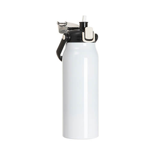 Bottiglia da viaggio da 1700 ml in acciaio inox con manico - bianco