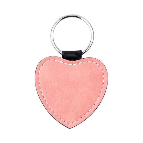 Portachiavi in ​​pelle per sublimazione - cuore rosa
